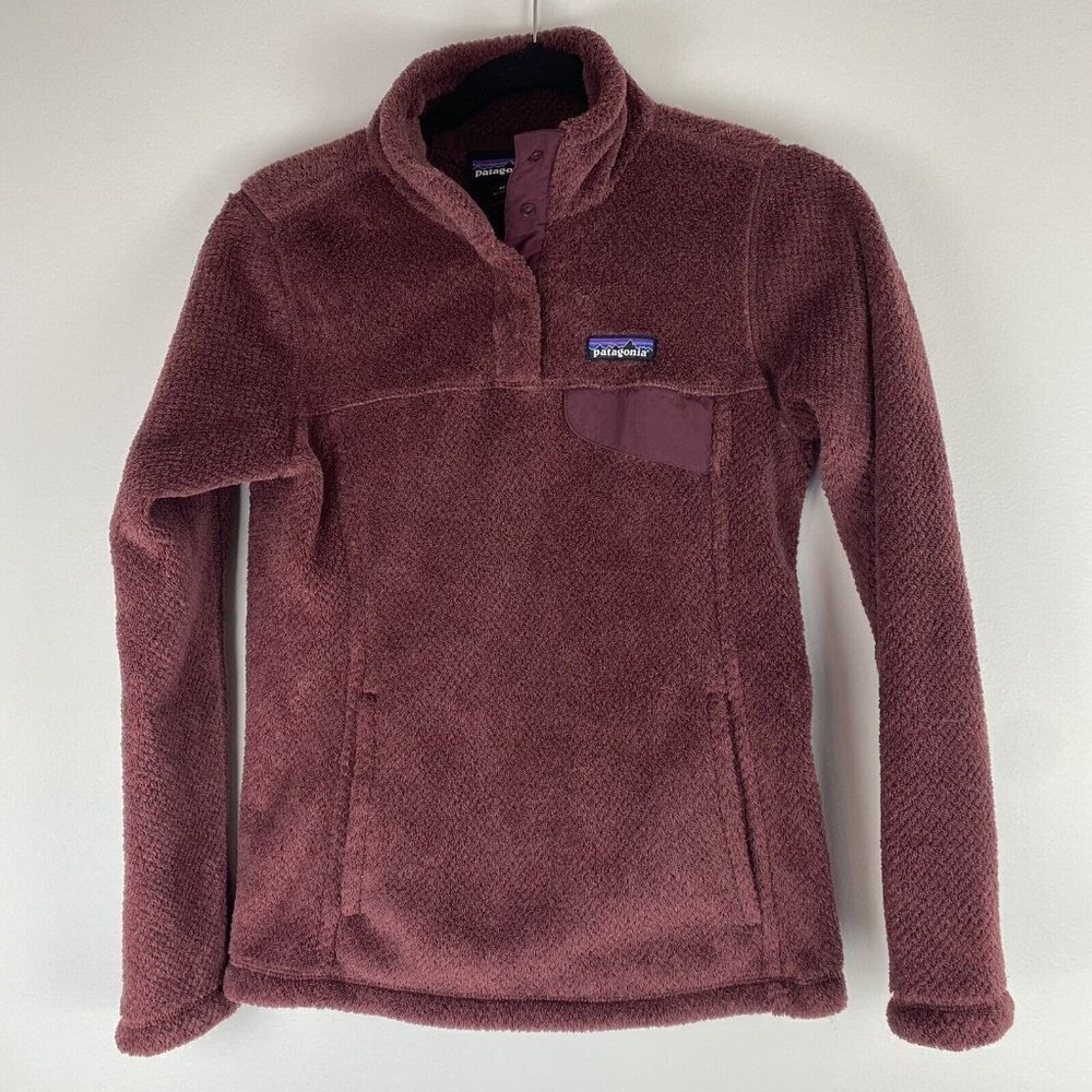 Patagonia Women's T Snap Fleece Pullover Size XS Maroon Rust Red Thermal Jacket